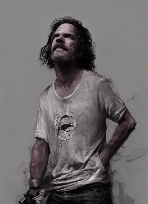 Prompt: eddy vedder studio portrait, aperture f - stop 3. 2, au naturel, hyper detailed, digital art, trending on artstation, cinematic lighting, studio quality, smooth render, unreal engine 5 rendered, octane rendered, art style by klimt and nixeu and ian sprigger and wlop and krenz cushart