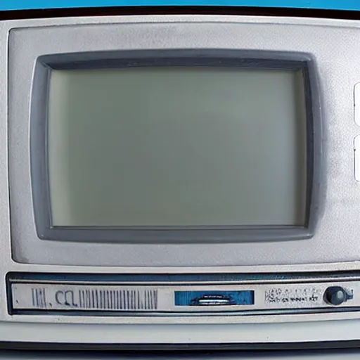 Prompt: ortographic view of a old CRT TV