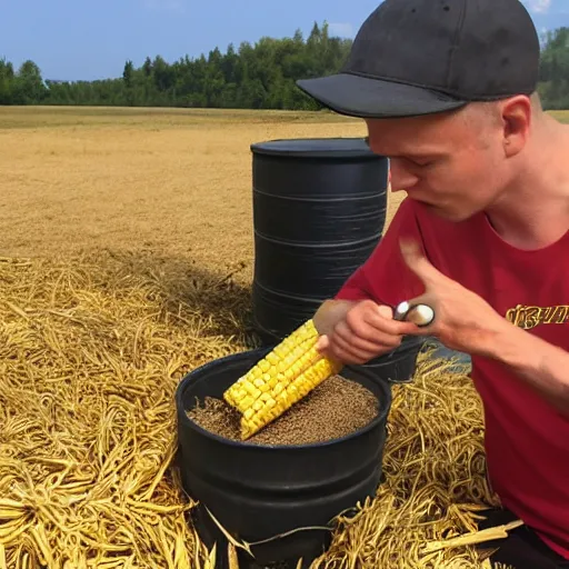 Image similar to nikita hrushev smokes corn