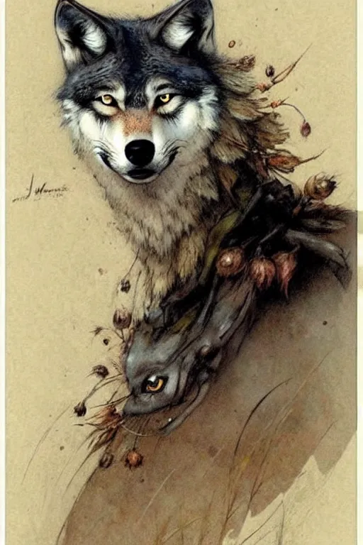 Image similar to (((((1950s wolf . muted colors.))))) by Jean-Baptiste Monge !!!!!!!!!!!!!!!!!!!!!!!!!!!