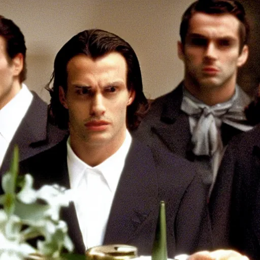 Prompt: François the first, king of France, in American Psycho (1999)