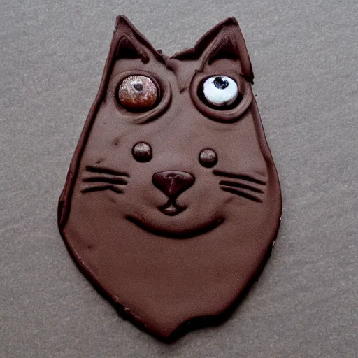 Image similar to a cat made of chocolate