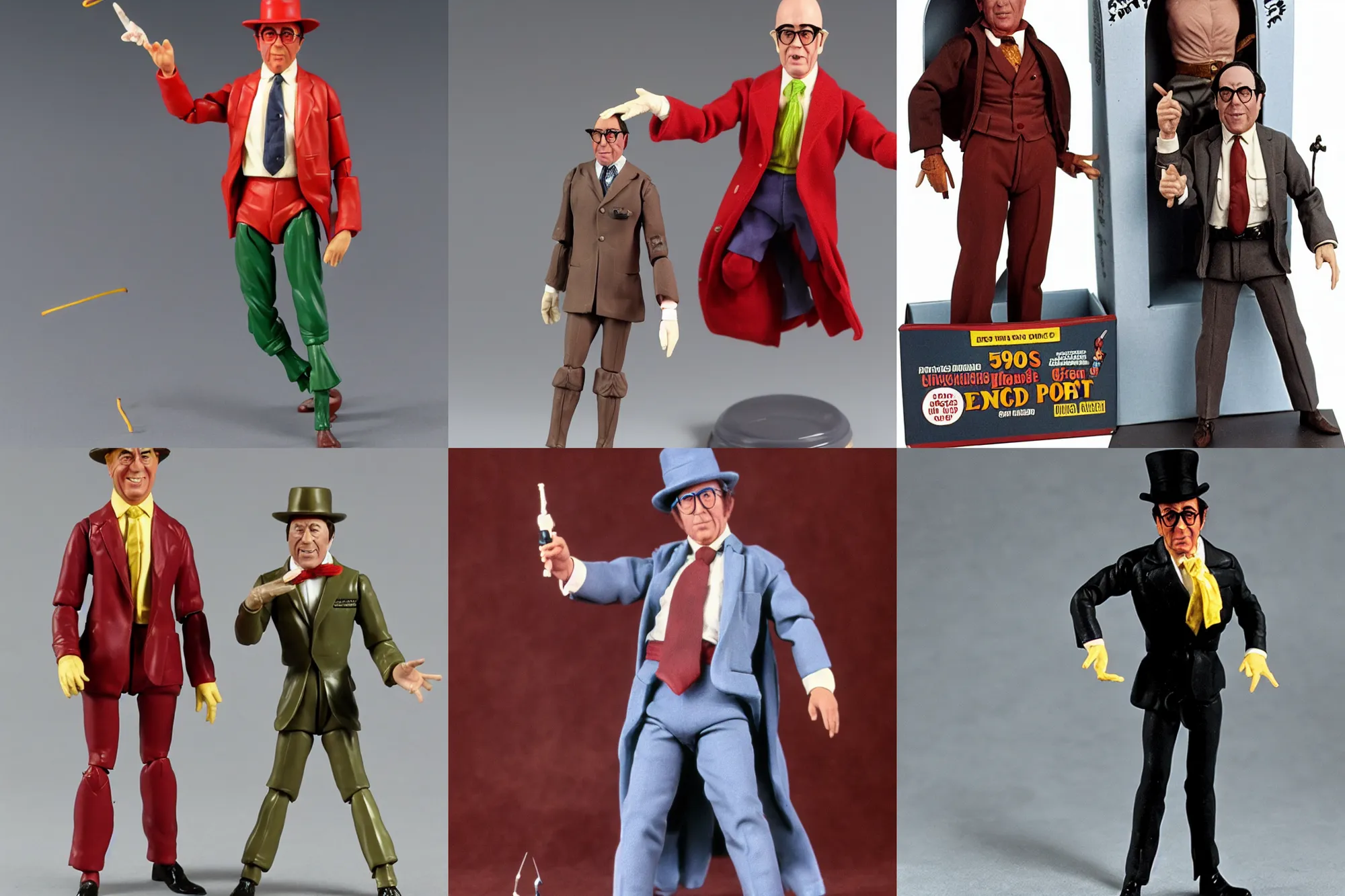 Prompt: Ed Wynn as a 1980's Kenner style action figure, 5 points of articulation, full body, 4k, highly detailed