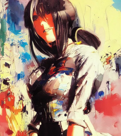 Image similar to john berkey painting of an anime woman