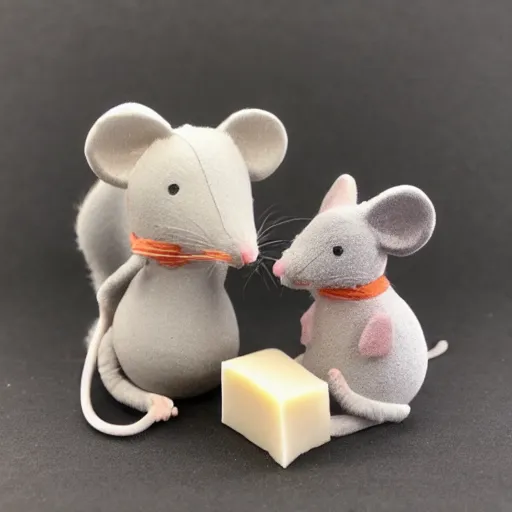 Prompt: mouse and kitty made out of soap