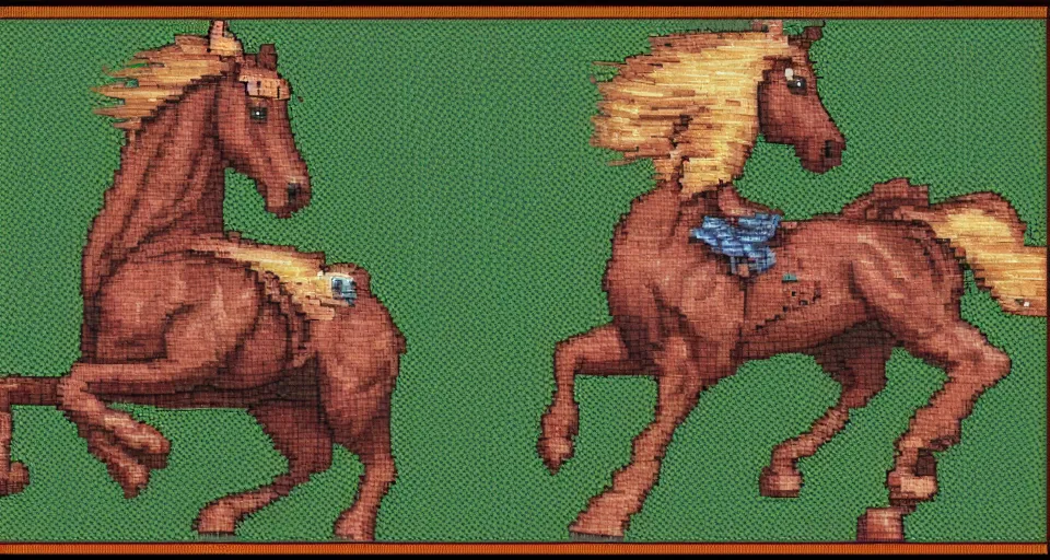 Prompt: horse sprite, pixel art, nes game