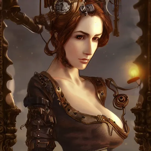 Prompt: fantasy woman in steampunk town, details face, detailed body, realistic body structure, unreal engine, by popular digital artist, digital, artstation, detailed body, heavenly atmosphere, digital art, overdetailed art, trending on artstation, cgstudio, the most beautiful image ever created, dramatic, award winning artwork, beautiful scenery