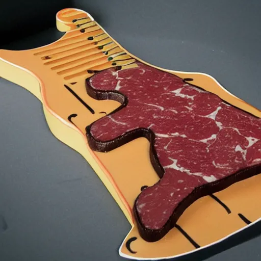 Prompt: peperami animal guitar meat