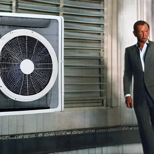 Image similar to normal fear of a air conditioner that is a big fan of james bond new movie ai generated cinematic lost jobs