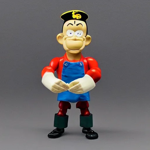 Prompt: popeye action figure,