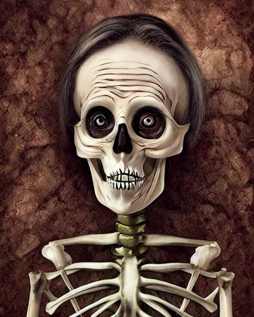 Prompt: halloween skeleton theme surrealist art in the styles of igor morski, jim warren, and a tim burton film, intricate, hyperrealistic, accurate facial details, profile picture with chromakey!!!!! background, volumetric lighting