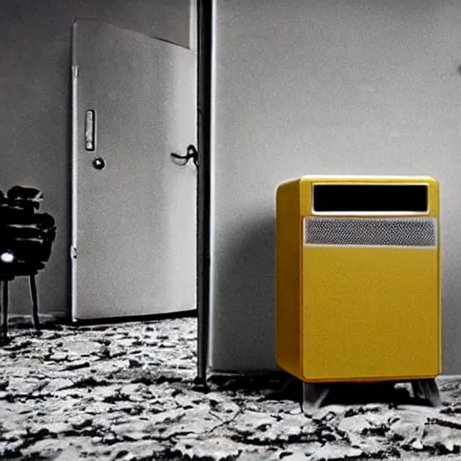 Image similar to photorealistic cinematic of a honeywell air purifier in chernobyl