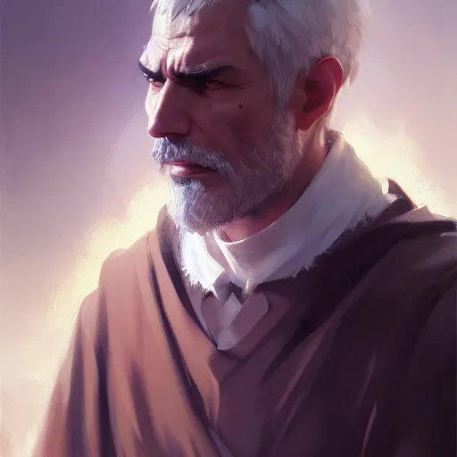 Image similar to portrait of saint ignatius of antioch, 4 k, concept art, by wlop, ilya kuvshinov, artgerm, krenz cushart, greg rutkowski, pixiv. cinematic dramatic atmosphere, sharp focus, volumetric lighting, cinematic lighting, studio quality