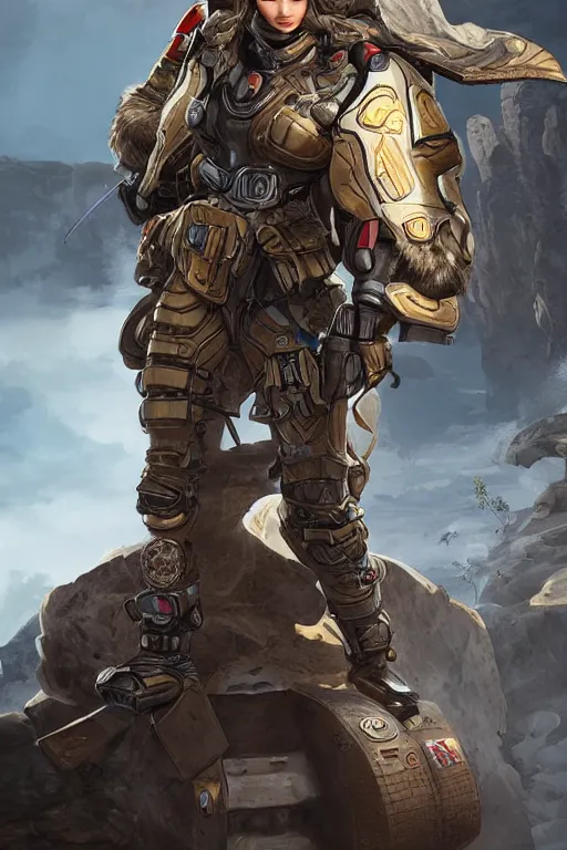 Prompt: Gigi Hadid in Apex Legends Armor dropping into battle character digital illustration portrait design by, Mark Brooks and Brad Kunkle detailed, gorgeous lighting, wide angle dynamic portrait