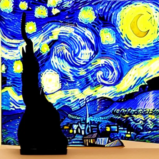 Image similar to van gogh ( happy ) ( painting starry night ) stop motion vinyl action figure, plastic, toy, butcher billy style