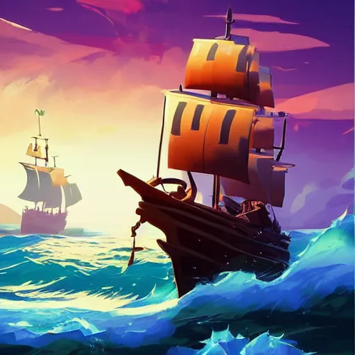 Image similar to painting treasure on sea of thieves game smooth median photoshop filter cutout vector, behance hd by jesper ejsing, by rhads, makoto shinkai and lois van baarle, ilya kuvshinov, rossdraws global illumination