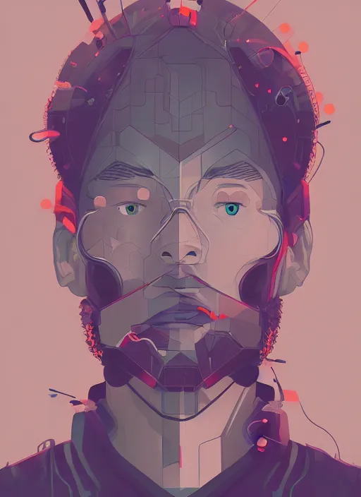 Image similar to abstract portrait, cyberpunk hero, floating detailes, very detailed face, leaves by miyazaki, colorful palette illustration, kenneth blom, mental alchemy, james jean, pablo amaringo, naudline pierre, contemporary art, hyper detailed