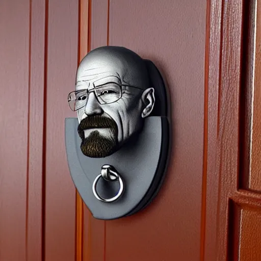 Prompt: walter white door knocker, product photo