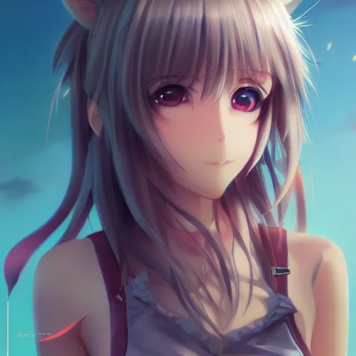 Image similar to anime portrait of a raccoon girl as an anime girl by Stanley Artgerm Lau, WLOP, Rossdraws, James Jean, Andrei Riabovitchev, Marc Simonetti, and Sakimichan, trending on artstation