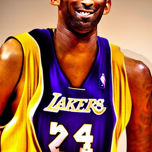 Prompt: Kobe Bryant going super saiyan on the basketball court, photorealistic, sports photography