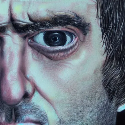 Prompt: Caricature portraits done of Liam Gallagher, realistic, hyperrealistic, very realistic, highly detailed, very detailed, extremely detailed, detailed, oil painting, digital art, trending on artstation