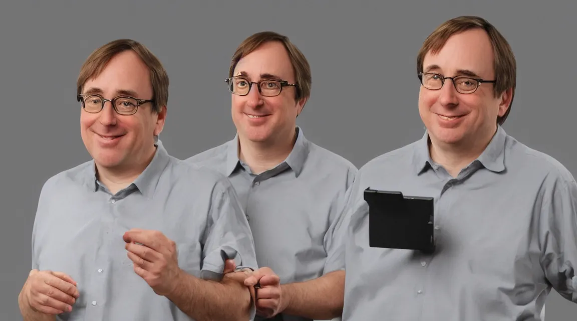 Prompt: vinil figure of Linus Torvalds, product photo