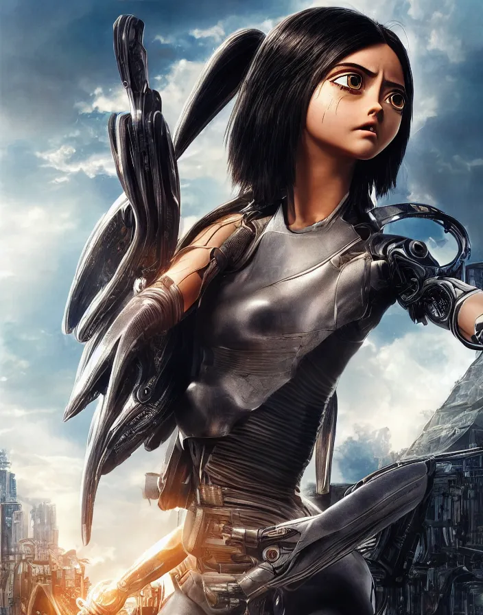 Image similar to alita battle angel. intricate artwork. octane render, trending on artstation, very coherent symmetrical artwork. cinematic, hyper realism, high detail, octane render, 8k, matte painting, 3d