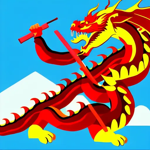 Image similar to Chinese president, battle, bananas weapon, dragon, mountains background, fighting stance, painting