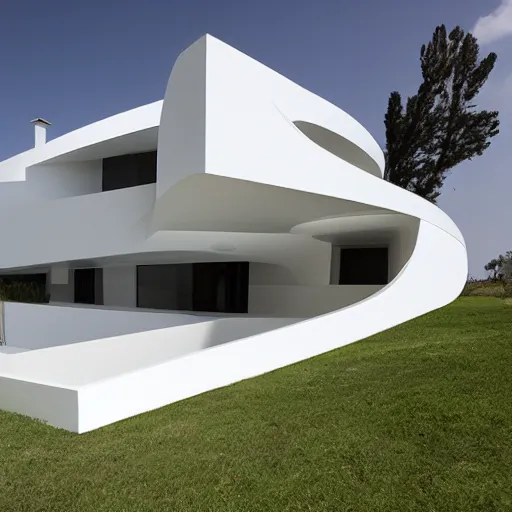 Image similar to house designed by zaha hadid