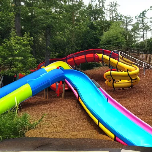 Image similar to photo of a creepy waterpark slide