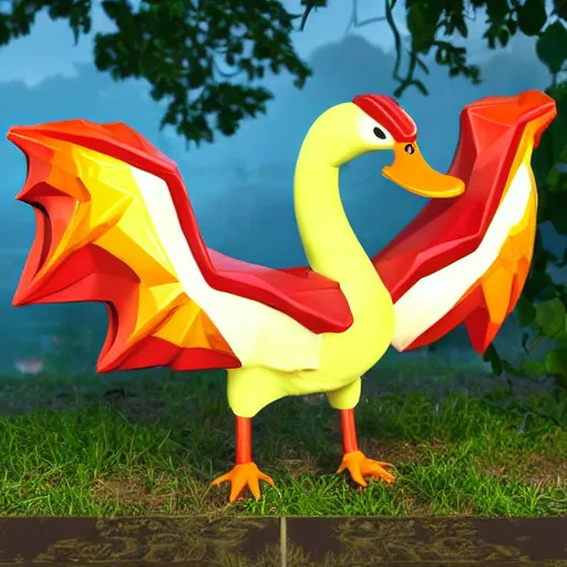 Prompt: duck dragon twitch emote