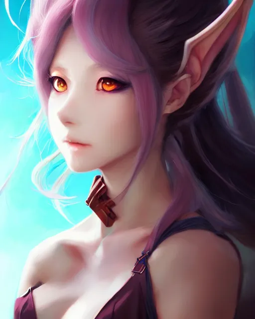 Image similar to character concept art of an anime dragon lady | | cute - fine - face, pretty face, realistic shaded perfect face, fine details by stanley artgerm lau, wlop, rossdraws, james jean, andrei riabovitchev, marc simonetti, and sakimichan, tranding on artstation