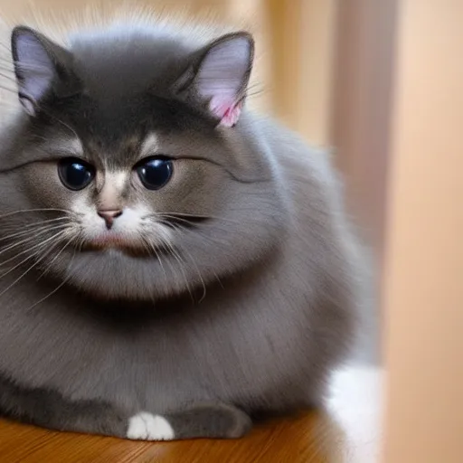 Image similar to a cat that is literally a ball of fur