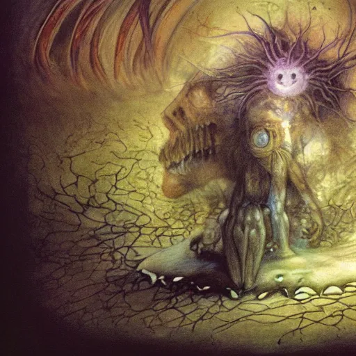 Image similar to The end of an organism, by Brian froud