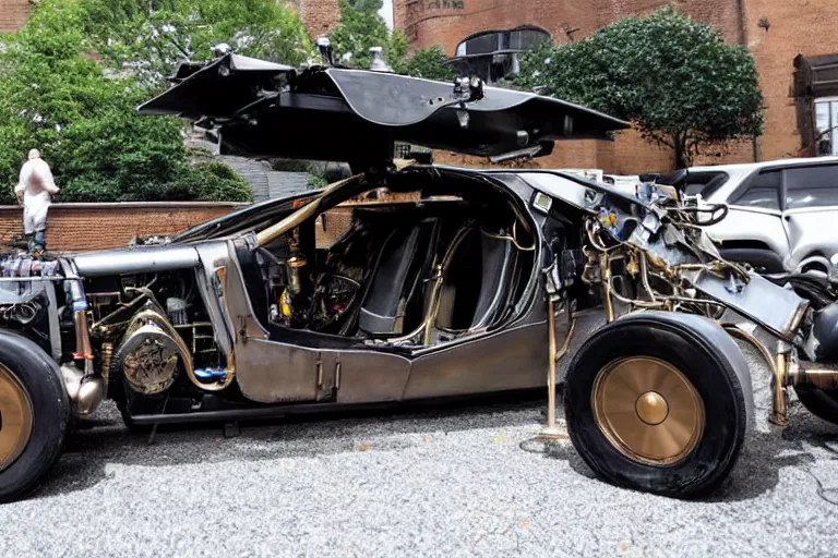 Image similar to steampunk 1 9 2 2 delorean
