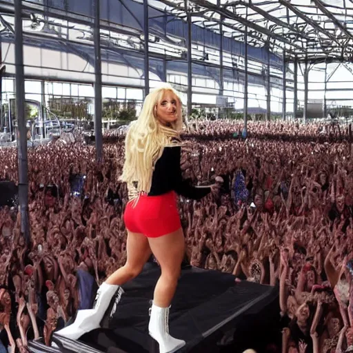 Image similar to britney spears putting on a concert at costco