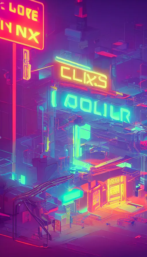 Image similar to a large box, neon lights, sharp focus, james gilleard, moebius, print, cinematic, surreal, game art