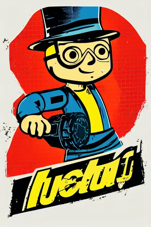 Image similar to fallout 7 6 retro futurist illustration art by butcher billy, sticker, colorful, illustration, highly detailed, simple, smooth and clean vector curves, no jagged lines, vector art, smooth andy warhol style