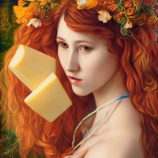 Prompt: amazing artgerm portrait of string - cheese - incident as a preraphaelite painting, collaboration with j. scott campbell and artgerm with edward burn jones