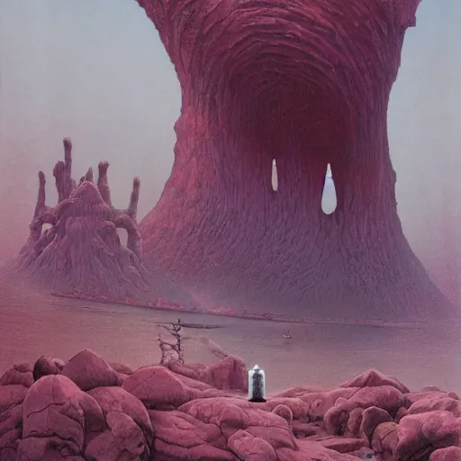 Prompt: a photo of a character in a scenic environment by Wayne Barlowe