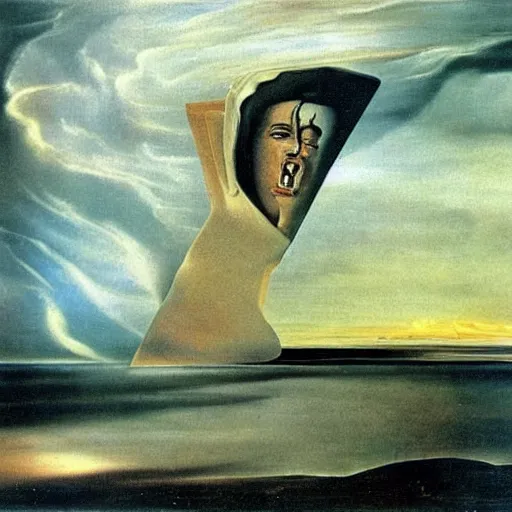 Prompt: storm is coming, i have regrets, by salvador dali