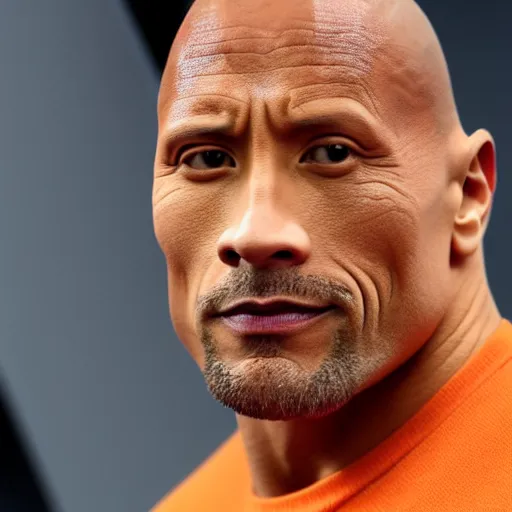 Image similar to dwayne johnson made out of orange stone