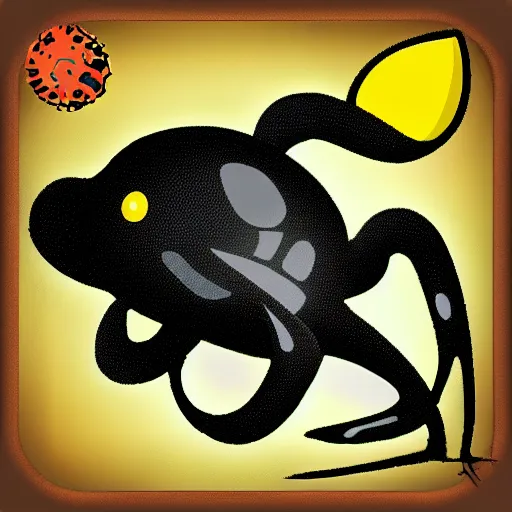 Image similar to black squid, cartoon icon