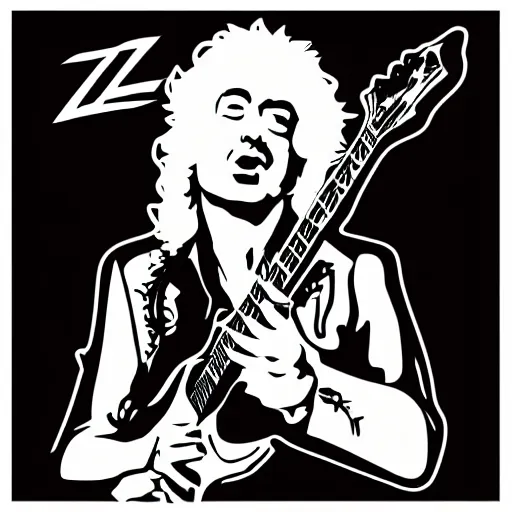 Image similar to jimmy page from led zepelin playing - guitar - solo, sticker - art, svg vector, adobe - illustrator