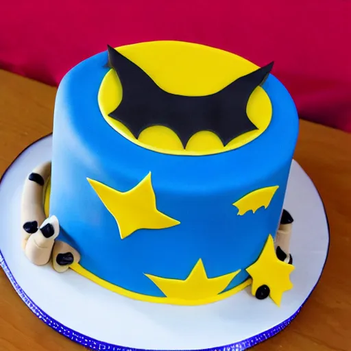 Image similar to chinese bat superhero birthday cake,