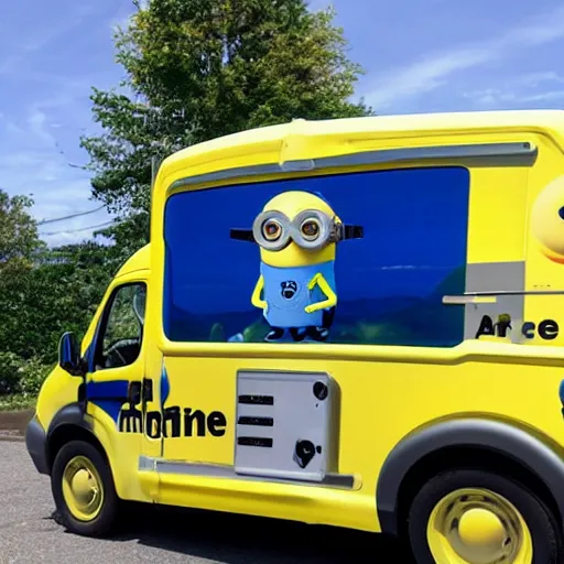 Image similar to minion - themed ambulance