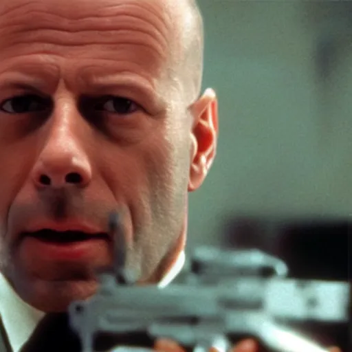 Image similar to Bruce Willis as Hans Kruber, 35mm film frame