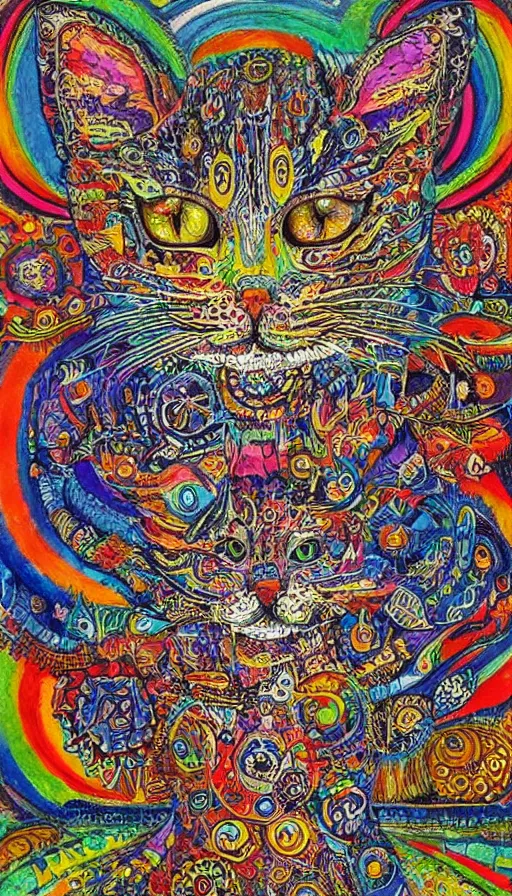 Image similar to psytrance artwork, by louis wain