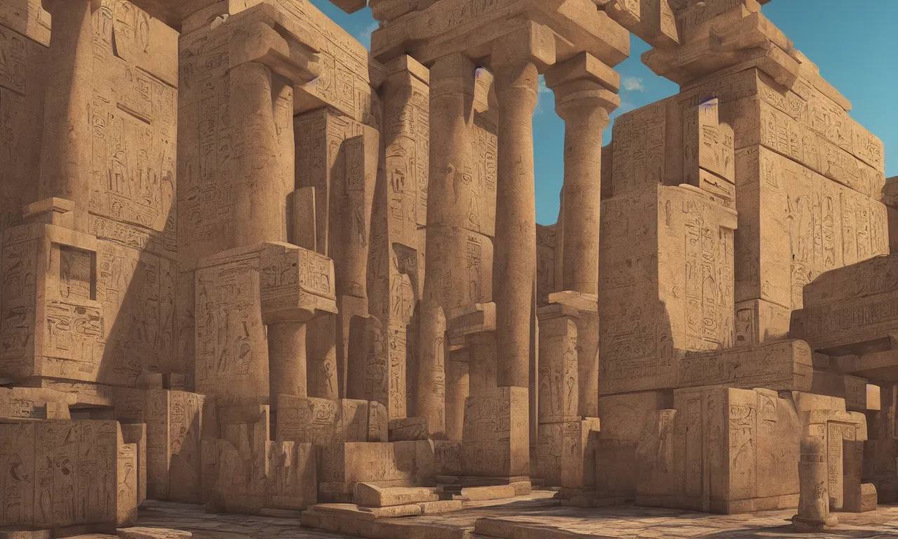 Prompt: beautiful ancient egyptian temples, vivid colors, high details, cinematic, 8k resolution, beautiful detailed, photorealistic, digital painting, artstation, concept art, smooth, sharp focus, illustration, fantasy background, artstation trending, octane render, unreal engine