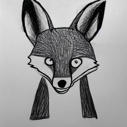 Prompt: a toddler's drawing of a fox